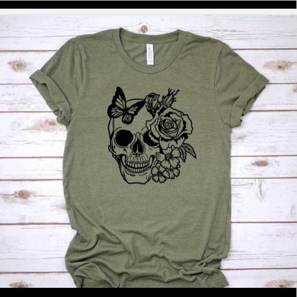 Bella Canvas Tops - Women’s skull shirt